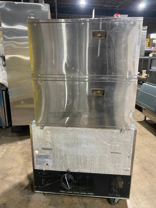 Leego Commercial Stainless Steel Electric Powered Double Stacked Pizza/Bakery Deck Oven! With Iron Bottoms! Model: RN-2109E SN: RN2109E1050000790GA! 220V! On Universal Coolers Commercial Stainless Steel 2 Door Undercounter/Worktop Refrigerator! Model: SC-36-BMI SN: 6456424421091707! 115V! On Casters! ALL ONE MONEY! - Image 3 of 11