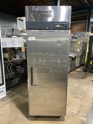 Turbo Air M3 Series Commercial Stainless Steel Solid Single Door Reach In Refrigerator! With Poly Coated Wire Rack! Model: M3R24-1-N! 115V! On Casters!