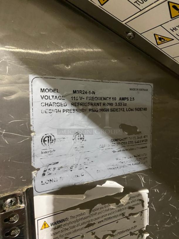 Turbo Air M3 Series Commercial Stainless Steel Solid Single Door Reach In Refrigerator! With Poly Coated Wire Rack! Model: M3R24-1-N! 115V! On Casters! - Image 6 of 8