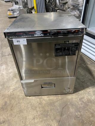 CMA Commercial Stainless Steel Undercounter High Temperature Dishwasher! With Full Size 16-Compartment Cup Rack! Model: 180UC SN: 220002!