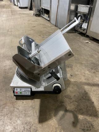 Bizerba Commercial Stainless Steel Electric Powered Countertop Deli Meat Slicer! Model: SE12D SN: 10190761! 120V 1 Phase! On Legs!