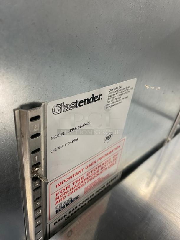 Glastender Commercial Stainless Steel Low Profile Back Bar Dry Storage Cabinet! With Single Shelf! Model: LPDS-24-SN(L) SN: 344526! On Legs! - Image 6 of 7