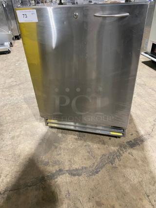 Glastender Commercial Stainless Steel Solid Single Door Undercounter Refrigerator! With Poly Coated Wire Rack! Model: UCR24S-L SN: 134169711F! 120V 1 Phase!