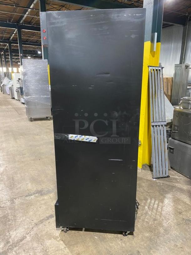 Kool-It Commercial Black Double Glass Sliding Door Reach In Merchandiser Refrigerator! With Poly Coated Wire Racks! Model: KSM-50 SN: KSM50210106004! 115V! - Image 3 of 7