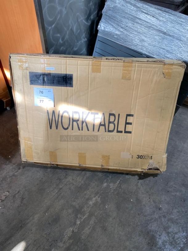 BRAND NEW! IN THE BOX! Pantin Commercial Stainless Steel 30"x24" Worktable! With Rice Cooker Cut Out & Double Undershelf! On Legs! - Image 1 of 8