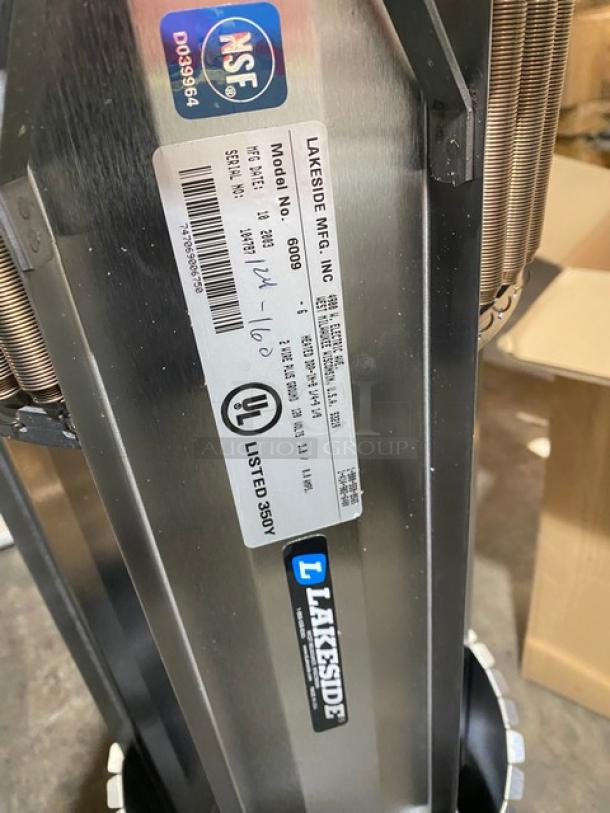 BRAND NEW! IN THE BOX! Lakeside Commercial Stainless Steel Electric Powered Shielded & Heated Drop-In Dish Lowerator/Dispenser!  Accommodates Plates 8.25" to 9.12" Plates! Model: 6009 SN: 104787! 120V! - Image 5 of 6