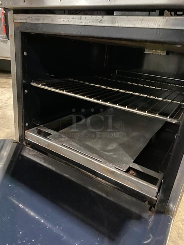 Imperial Commercial Stainless Steel Electric Powered 4 Burner Hot Plate Range/Oven Combo! With Back Splash & Overhead Salamander Shelf! With Wire Oven Rack! On Legs! - Image 7 of 9