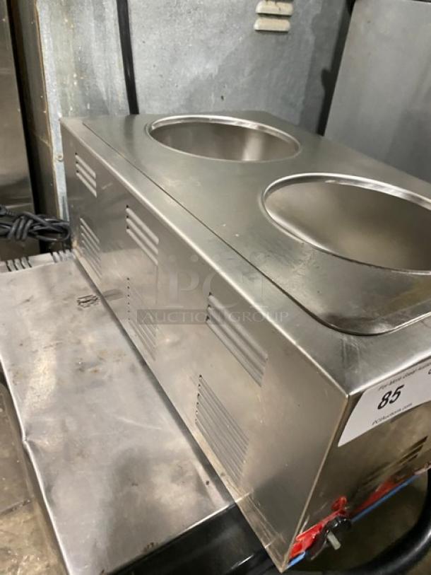 Adcraft Commercial Stainless Steel Electric Powered Countertop Single Well Food Warmer! With 2-Hole Adapter Plate! Model: FW-1200WF! 120V! On Legs! - Image 3 of 7