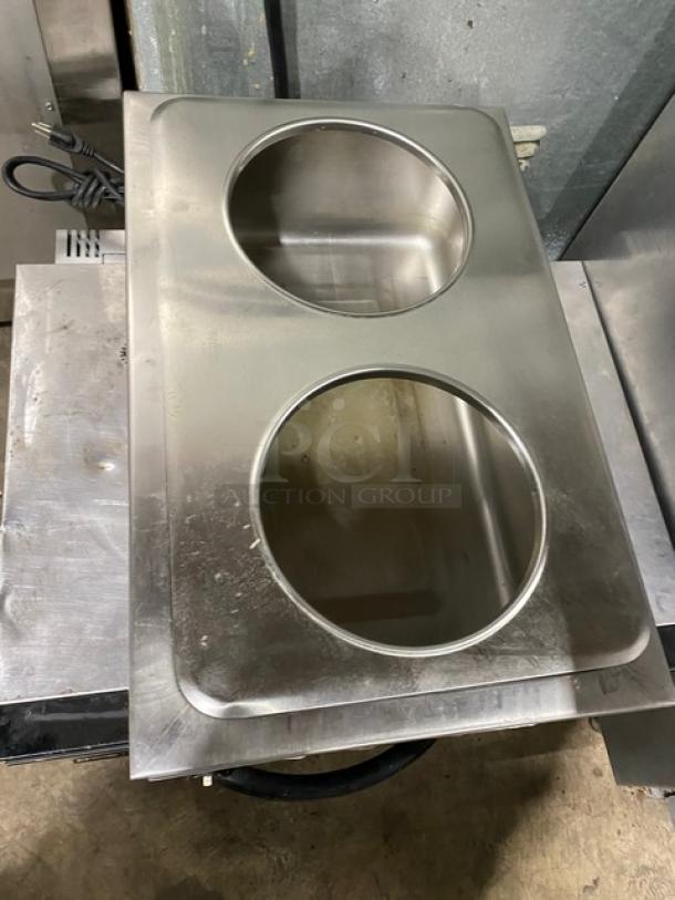 Adcraft Commercial Stainless Steel Electric Powered Countertop Single Well Food Warmer! With 2-Hole Adapter Plate! Model: FW-1200WF! 120V! On Legs! - Image 4 of 7