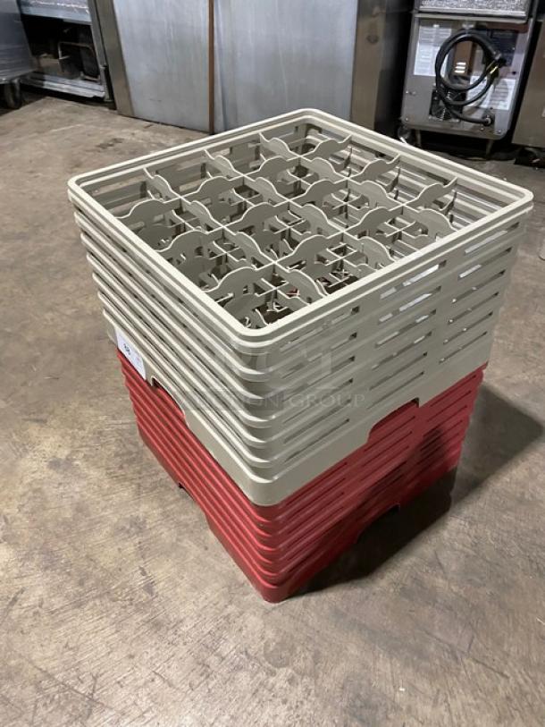Lot Of Commercial 16-Compartment Cup/Glass Rack! With Extenders! ALL ONE MONEY! - Image 2 of 4