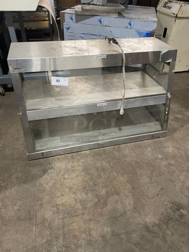 Merco Commercial Stainless Steel Slanted Glass Electric Powered Countertop Heated 2-Tier Merchandiser Display Showcase! - Image 1 of 7