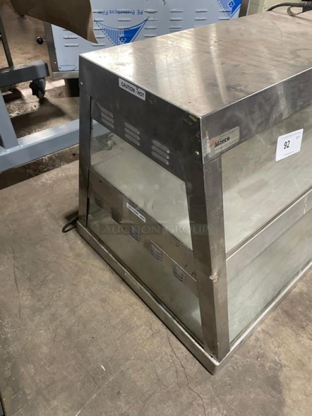 Merco Commercial Stainless Steel Slanted Glass Electric Powered Countertop Heated 2-Tier Merchandiser Display Showcase! - Image 2 of 7