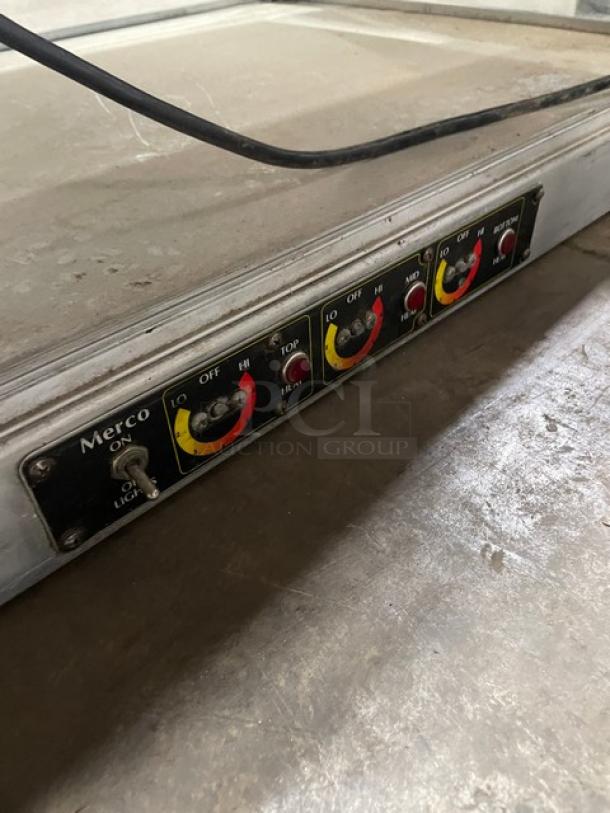 Merco Commercial Stainless Steel Slanted Glass Electric Powered Countertop Heated 2-Tier Merchandiser Display Showcase! - Image 6 of 7