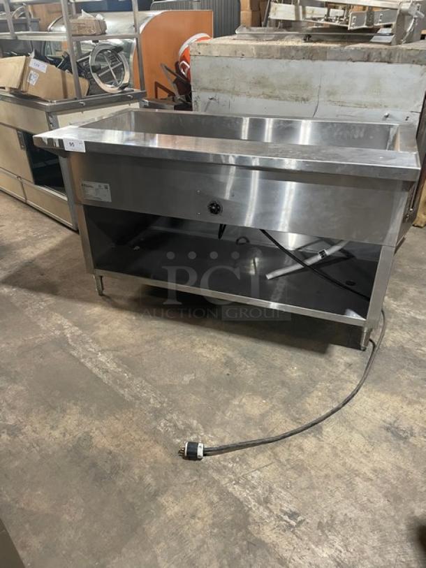 L & T Panda Range Commercial Stainless Steel Electric Powered Steamtable! With Thermostatic Control! With Enclosed Storage Base! Model: SLT-4E SN: SLT2203002! 208V 1 Phase! On Legs! - Image 1 of 10