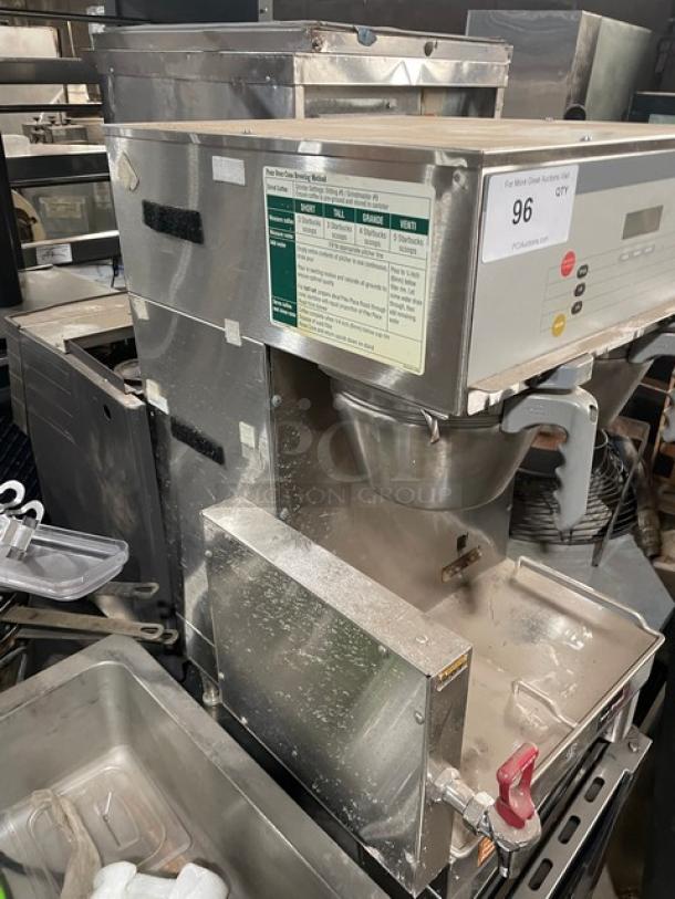 Bunn Starbucks Style Commercial Stainless Steel Electric Powered Countertop Dual Soft Heat Twin Coffee Brewer! With Hot Water Dispenser & Heavy-Duty Brew Baskets! Model: DUAL SH DBC! 120/208V 1 Phase! On Legs! - Image 2 of 6