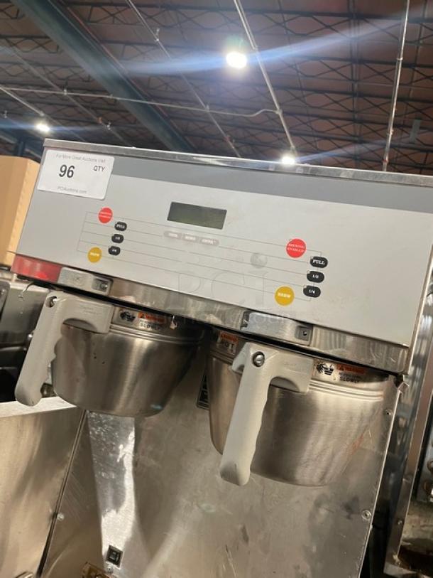 Bunn Starbucks Style Commercial Stainless Steel Electric Powered Countertop Dual Soft Heat Twin Coffee Brewer! With Hot Water Dispenser & Heavy-Duty Brew Baskets! Model: DUAL SH DBC! 120/208V 1 Phase! On Legs! - Image 4 of 6