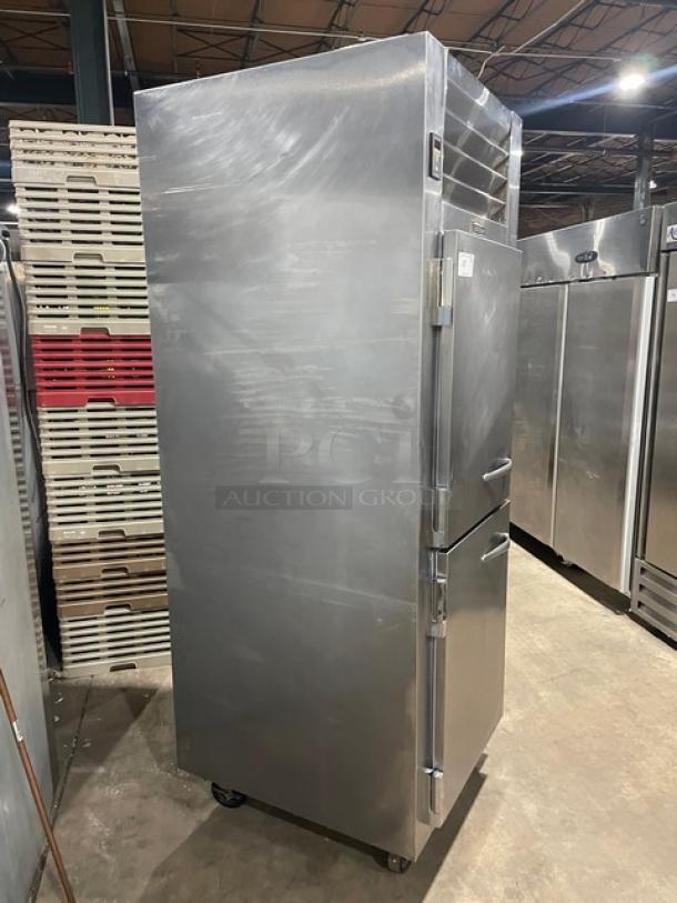 Traulsen Spec-Line Series Commercial Stainless Steel Half Door Single Section Reach In Refrigerator! With Poly Coated Wire Racks! Model: AHT132WUT-HHS SN: T75179I14! 115V 1 Phase! On Casters! - Image 2 of 9