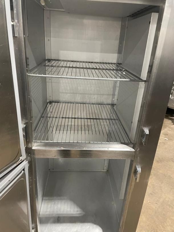 Traulsen Spec-Line Series Commercial Stainless Steel Half Door Single Section Reach In Refrigerator! With Poly Coated Wire Racks! Model: AHT132WUT-HHS SN: T75179I14! 115V 1 Phase! On Casters! - Image 5 of 9