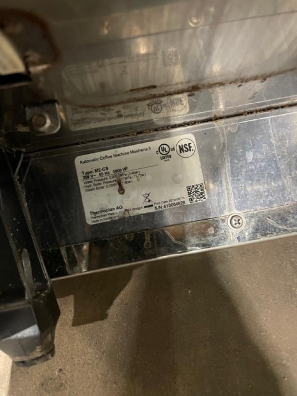 Thermoplan Starbucks Style Mastrena II Series Commercial Stainless Steel Electric Powered Countertop Automatic Coffee/Espresso Machine! With Drip Tray! Model: M2-CS SN: 410004828! 208V! - Image 9 of 10