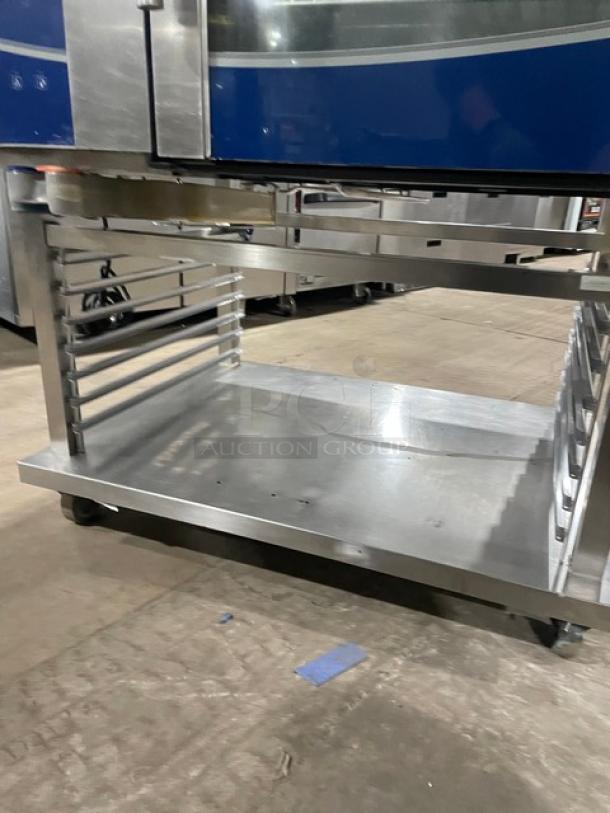 Electrolux Air-O-Convect Series Commercial Stainless Steel Natural Gas Powered Combi Oven! With Wired Oven Racks! With Heavy Duty Pan Holding Equipment Base! Model: AOS062GCP1 SN: 32010003! 120V 1 Phase! On Legs! - Image 7 of 9