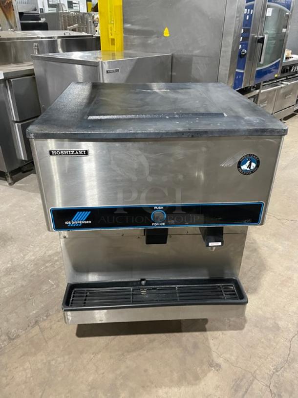 Hoshizaki Commercial Stainless Steel Electric Powered Countertop Ice Making/Dispensing Machine! With Water Dispenser & Drip Tray! Model: DM-180A SN: Q01961K! 115V 1 Phase! - Image 1 of 10