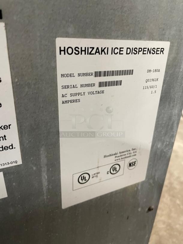 Hoshizaki Commercial Stainless Steel Electric Powered Countertop Ice Making/Dispensing Machine! With Water Dispenser & Drip Tray! Model: DM-180A SN: Q01961K! 115V 1 Phase! - Image 5 of 10