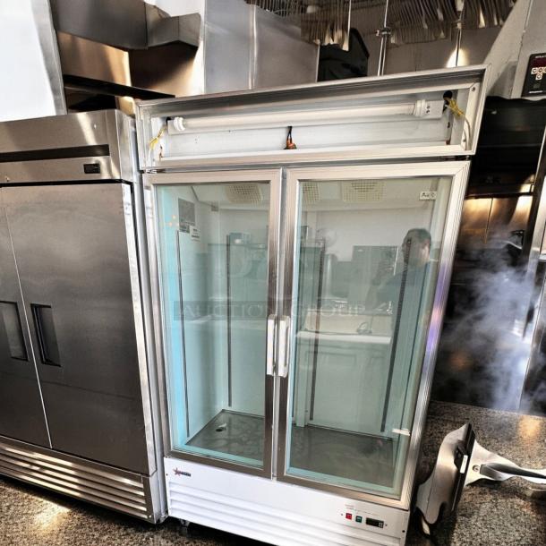 Excellent Condition Omcan D768BM2F Two-Door Glass Commercial Freezer – 120V – Tested & Working! - Image 6 of 7
