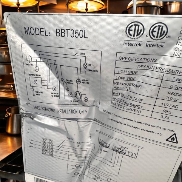 Excellent Condition BBT350L Back Bar Cooler – 110V – Tested & Working! - Image 6 of 6
