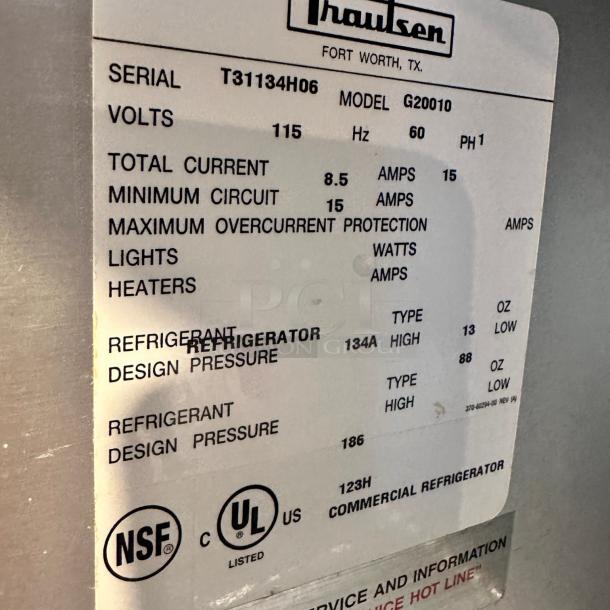 Excellent Traulsen 52" Two Section Reach In Refrigerator 115v Tested and Working! - Image 7 of 7