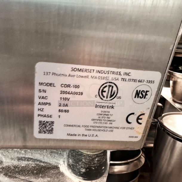 Excellent Condition Somerset CDR-100 Dough Sheeter – 110V – Tested & Working! - Image 9 of 9