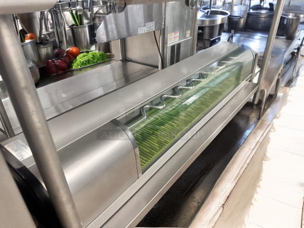 Excellent Yoshimasa YMSC-6-L 72″ Self-Contained Curved Glass Refrigerated Sushi Case 115volt Tested and Working! - Image 5 of 11
