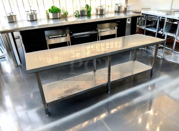 Clean Commercial Heavy Duty Stainless Steel Table Equipment Stand 84x24x29 - Image 1 of 5