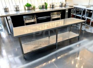Clean Commercial Heavy Duty Stainless Steel Table Equipment Stand 84x24x29