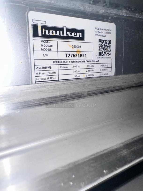 Excellent Traulsen G20003 52" Two Section Reach-In Refrigerator w/ 4 Solid Half-Doors 46 cu. ft. 115volt Tested and Working! - Image 5 of 6