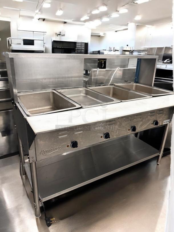 Excellent Condition Avantco STE-4SA Four Pan Open Well Electric Steam Table – 120V – Tested & Working! - Image 6 of 8
