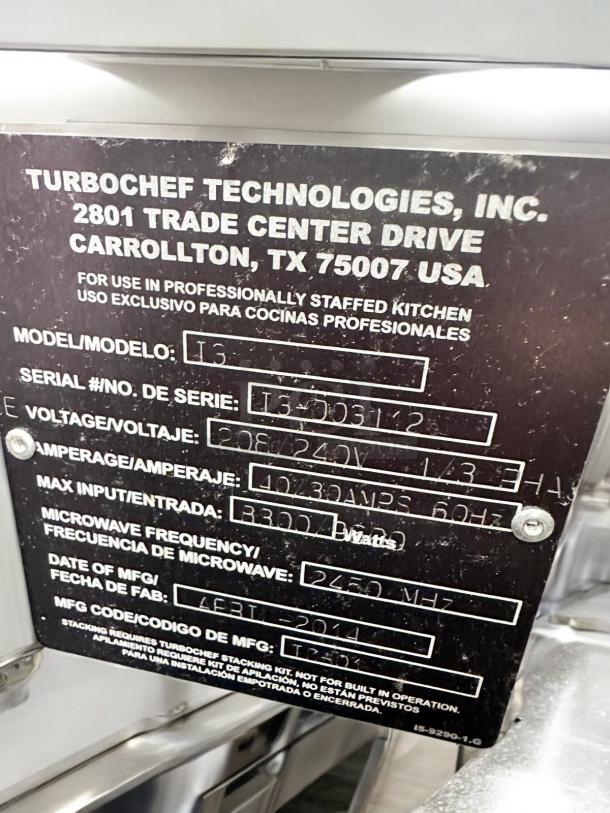 Excellent Condition TurboChef i3 Rapid Cook Oven – Tested & Working! - Image 9 of 10