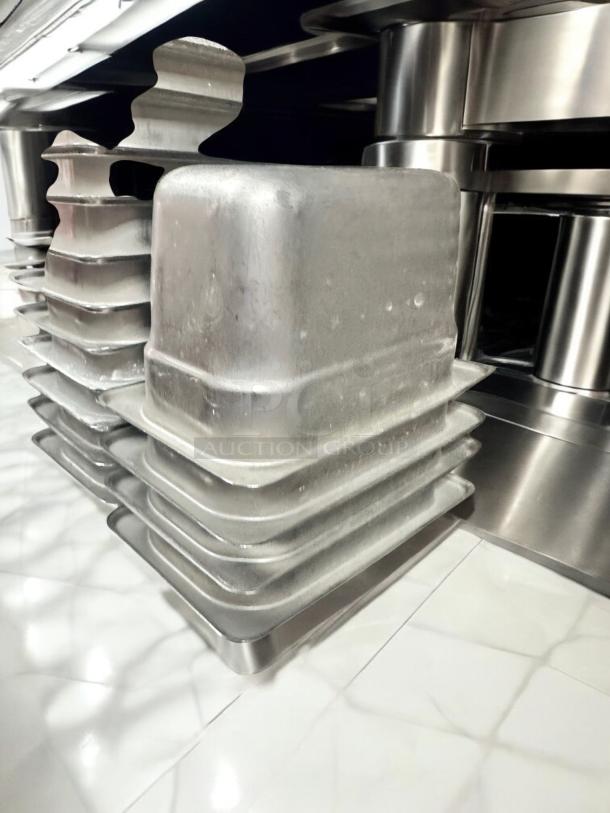30 Pieces Thunder Group STPA8194 Stainless Steel Pans – Excellent Condition! COMMERCIAL GRADE – NSF CERTIFIED - Image 1 of 4