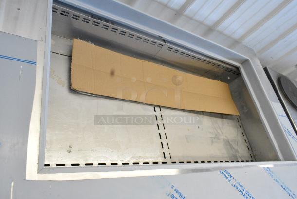 BRAND NEW SCRATCH AND DENT! 2021 Berg EDMT 48 18 BERG HC Stainless Steel Commercial Sandwich Salad Prep Table Bain Marie Mega Top on Commercial Casters 115 Volts, 1 Phase. Tested and Working! - Image 7 of 10