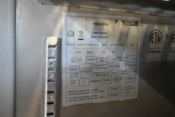 BRAND NEW SCRATCH AND DENT! 2021 Berg EDMT 48 18 BERG HC Stainless Steel Commercial Sandwich Salad Prep Table Bain Marie Mega Top on Commercial Casters 115 Volts, 1 Phase. Tested and Working! - Image 10 of 10