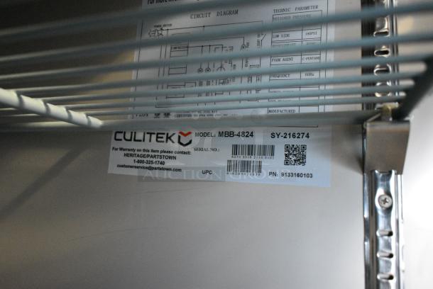 BRAND NEW SCRATCH AND DENT! Culitek MBB-4824 Metal Commercial 2 Door Back Bar Cooler. 115 Volts, 1 Phase. Tested and Working! - Image 6 of 6