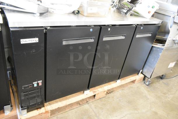 BRAND NEW SCRATCH AND DENT! Culitek MBB-7224 Metal Commercial 3 Door Back Bar Cooler. 115 Volts, 1 Phase. Tested and Working! - Image 1 of 7