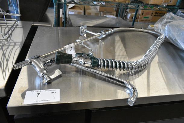 Stainless Steel Commercial Faucet w/ Spray Nozzle Attachment - Image 1 of 5