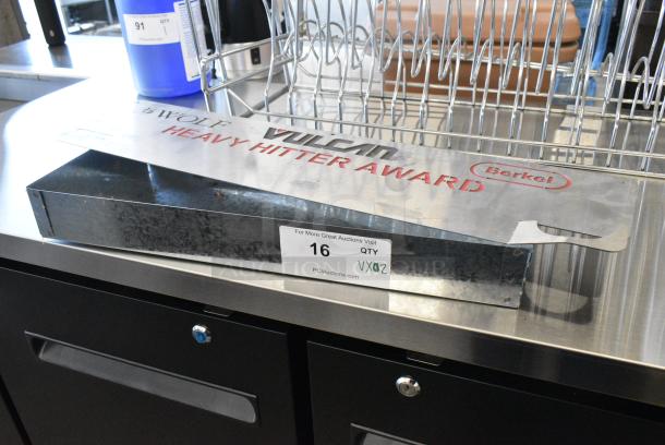 2 Metal Items; Vulcan Heavy Hitter Award and Bin. 2 Times Your Bid! - Image 1 of 4