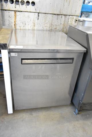 Delfield 406-STAR4 Stainless Steel Commercial Undercounter Single Door Cooler on Commercial Casters. 115 Volts, 1 Phase. Tested and Working!
