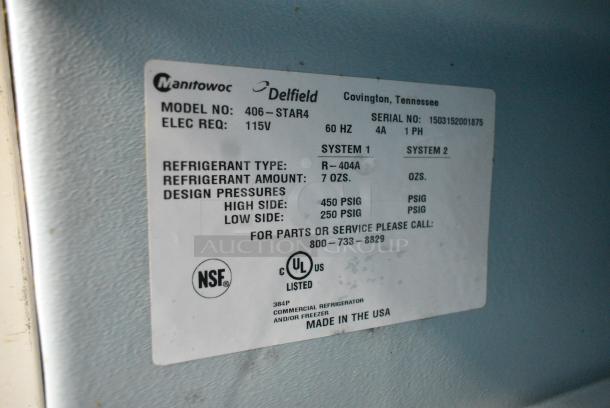 Delfield 406-STAR4 Stainless Steel Commercial Undercounter Single Door Cooler on Commercial Casters. 115 Volts, 1 Phase. Tested and Working! - Image 6 of 6