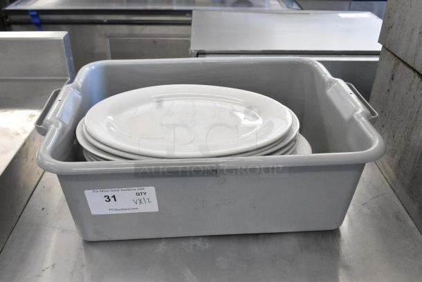 12 Various White Ceramic Oval Plates. 12 Times Your Bid! - Image 1 of 9