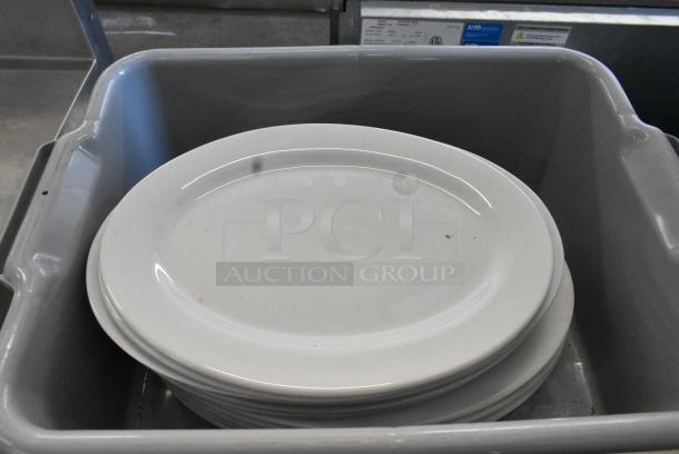 12 Various White Ceramic Oval Plates. 12 Times Your Bid! - Image 2 of 9
