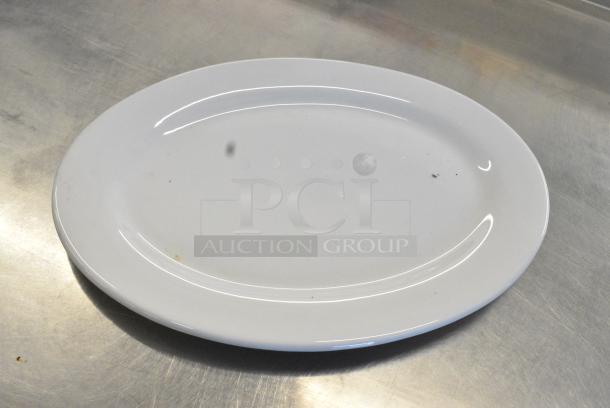 12 Various White Ceramic Oval Plates. 12 Times Your Bid! - Image 4 of 9