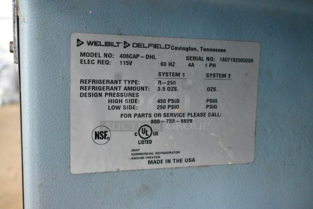 2018 Delfield 406CAP-DHL Stainless Steel Commercial Single Door Undercounter Cooler on Commercial Casters. 115 Volts, 1 Phase. Tested and Working! - Image 6 of 6
