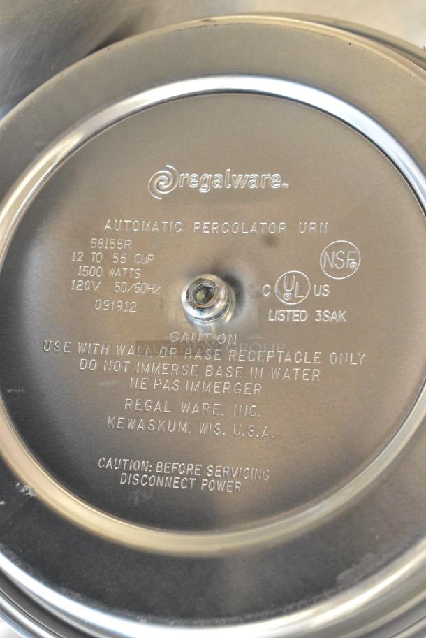 Regalware 58155R Metal Countertop Automatic Percolator Urn. 120 Volts, 1 Phase. - Image 6 of 6